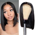 ETERNAL LOVELINESS 10A Brazilian Virgin Bob Wig - Summer-Ready Lace Closure, 160% Density, 4x4 Swiss Lace, 10 Inch