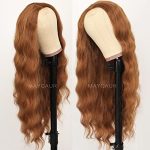 Long Wavy Hair Ginger Color Synthetic Lace Front Wigs