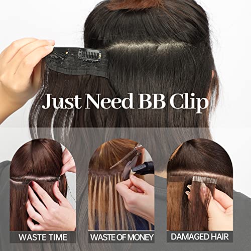 Sué Exquisite 4PCS Clip-in Hair Extensions - Transform Your Look with 20-inch Platinum Blonde & Golden Brown Glam Waves