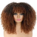 Ombre Brown Curly Wig - Fashionable Synthetic Hair for Stunning Styles