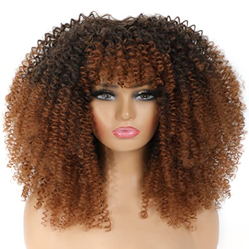 Ombre Brown Curly Wig - Fashionable Synthetic Hair for Stunning Styles