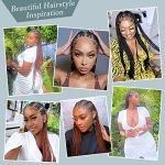 Fecihor Criss Cross Knotless Box Braided Wigs - 36" Cornrow Lace Front for Quick and Natural Million Braids Hairstyles