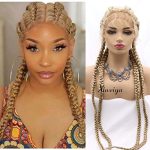 Ultimate Afro Braided Look with Extra Long Mixed Blonde Braided Lace Front Wig