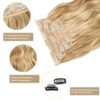 Strawberry Blonde Blend Marvel: 20 Inch Long Wavy Clip-In Hair Extensions - 6 Pieces for Natural Volume and Easy Style Enhancement