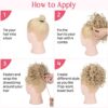 Hairstyle with a Light Smoky Brown Curly Hair Bun - Easy-to-Use Synthetic Ponytail Extension for Instant Elegance