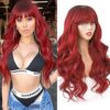 24-Inch Ombre Wine Red Wig - Perfect for Daily Wear and Cosplay Adventures