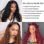 Jasperel Deep Wave Closure Wig: 150% Density Brazilian Virgin Human Hair