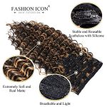 Glamorous 24-Inch Deep Wave Clip-In Hair Extensions - Synthetic Double Weft Hairpiece for Thick Ombre Hair Clips (P1B/27)