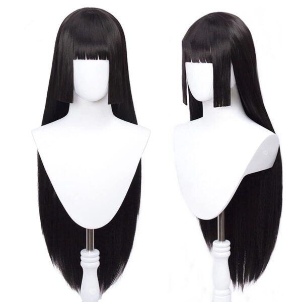 Ani·Lnc Long Straight Black Anime Cosplay Wig - Perfect for Jabami Yumeko Fans