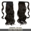CJL HAIR 18" Curly Wavy Ponytail Extension in Black Brown - Instant Glamour with Wrap Around Clip-In Synthetic Hairpiece