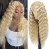 Honey Blonde Curly Wig – Natural Crimps, Deep Wave, and Comfortable Fit