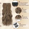 SOFEIYAN 20-Inch Long Wavy Synthetic Hair Extensions - 4PCS Brunette Mixed Blonde Hairpieces for Instant Volume and Elegant Transformations