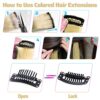 MEckily 22 Inch Colored Hair Extensions: Transform Your Look with Party Highlights - Straight Synthetic Hair for Kids' Glamorous Styles