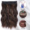 16 Inch Invisible Wire Hair Extensions - Adjustable, Secure, and Natural-Looking Honey Blonde Mixed Brown Highlight Hairpiece for Women