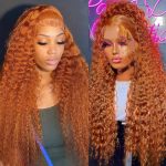 Ginger Elegance: 18 Inch Ginger Orange Curly Lace Front Wig - HD Lace, Pre Plucked, and Wear and Go Beauty for Women