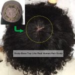 18-Inch Afro Kinky Curly Human Hair Wig - Glueless and Realistic Scalp Top Wig with Bangs for Black Women