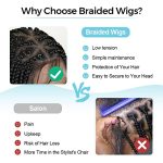 Sangtok 36 Inch Knotless Box Braids Lace Wig - Natural Elegance with Full Lace Embroidery