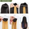 PCS 22" Synthetic Straight Hair Clips for Women - Cheap Invisible Golden Blonde for Instant Glamour