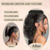 Daily Chic Dark Brown Drawstring Ponytail - 14 Inch Short Wavy Synthetic Hair Extension for Effortless Style