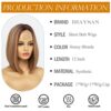 HIAYSAN's 12 Inch Honey Blonde Lace Front Wig: Embrace Everyday Glamour in a Short Bob with Side Parting