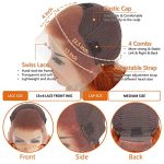 22-Inch Ginger Orange Body Wave Lace Front Wig - 350# Color, Pre-Plucked and Breathable HD Lace for an Effortlessly Chic Look