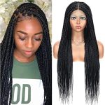 Experience Effortless Style with Alebery 36" Full Lace Knotless Box Braided Wigs - Quick Install and Realistic Look