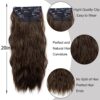 Long Wavy Chestnut Brown Clip-In Hair Extensions - 4PCS for Instant Volume and Length (20 inches)