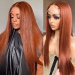 BrownBomb Ginger Synthetic Lace Front Wig - Pre-Plucked, Ready to Wear, and HD Glueless 13X5X1 for a Vivacious Look