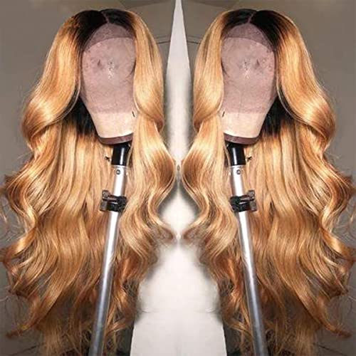 YiweYowe Honey Blonde Ombre Body Wave Lace Closure Wig - Effortless Elegance for Every Occasion