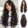 HAIRCUBE Long Dark Brown Wavy Wig - Natural Beauty Enhanced with Lace Front Technology for Comfortable and Stylish Daily Wear