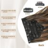 Luxurious Balayage Blend: Fliace Dark Brown Clip-in Hair Extensions (20inch, 6pcs, Dark Roasted Coffee & Caramel Brown) 🌟