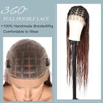 Fecihor Criss Cross Knotless Box Braided Wigs - 36" Cornrow Lace Front for Quick and Natural Million Braids Hairstyles