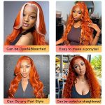 Vibrant Ginger Magic! 18-Inch Colored Body Wave Lace Front Wigs for Black Women - Pre Plucked, Glueless, and Stylish Human Hair Wig 🌈