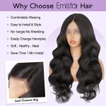 Long Wavy Black Lace Front Wig - Unveiling the Allure of HD Lace, 13x4x1 Middle Part, and Heat Resistance (24 Inch, 1B)