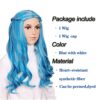 Transform Your Look with Long Light Blue with Gray Cosplay Wig for Girls and Kids – Complete with Face Stickers for an Extra Flair