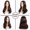 IEBIYO Men's Long Brown Wig, Middle Part Wavy Wig for Cool Men, Perfect for 60s 70s Hippie Look, Heat Resistant Synthetic Halloween Costume Wig