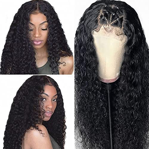 Glamorous Waves Unleashed: ESIWONHAIR Deep Wave Lace Closure Wigs – Brazilian Virgin Beauty (16 Inch)