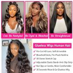 Jolelyne 24-inch Body Wave Glueless Wig: Effortless Elegance for Black Women - Synthetic Pre Plucked Lace Frontal Wig with Middle Part Closure - No Skills Needed!
