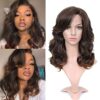 Lady Miranda Mixed Brown Nature Curly Lace Part Wig - Heat Resistant Synthetic Weave for Effortless Elegance and Everyday Glam
