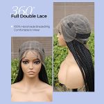 36" Kraler Micro Box Braids Wig - Knotless, Transparent Lace, and Square Base for Effortless Style