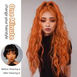 28-Inch Long Wavy Ginger Orange Wig - Heat Resistant, Beginner-Friendly, Perfect for Costume Parties
