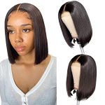 Transform Your Look with JINREN 10-Inch Short Bob Wigs - Brazilian Virgin Hair Lace Closure Wigs for Black Women with Natural Color and Pre-Plucked Design