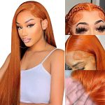 Ginger Orange Lace Front Human Hair Wig - HD Transparent Lace, Pre Plucked, 150% Density, 22 Inch Straight Ginger Wig 🌸💇‍♀️