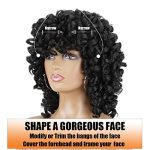 Short Afro Curly Synthetic Hair Wigs - Natural Black, Shoulder Length, Perfect for Daily Wear