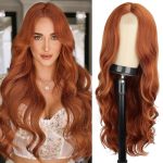 Transform Your Look with Long Orange Wigs: 26-Inch Ginger Orange Wavy Wig - Heat Resistant and Stylish for Daily Party Use
