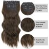 Vigorous 20 Inch Chocolate Brown Clip-In Hair Extensions - Natural Wavy Synthetic Full Head for Women