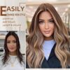 Luxurious Balayage Blend: Fliace Dark Brown Clip-in Hair Extensions (20inch, 6pcs, Dark Roasted Coffee & Caramel Brown) 🌟