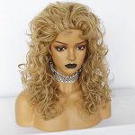 80s Disco Dream Long Curly Blonde Wig Set - Perfect Cosplay Costume for Halloween and Anime Events