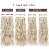 Clip-In Natural Hair Extensions - 20 Inch Long Wavy 4PCS in Dark Ash Blonde Mixed Bleach Blonde for Instant Volume and Glamour