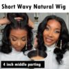 Emistar 16 Inch Short Wavy Lace Front Wig - Natural Look and Soft Synthetic Hair for Confident Daily Wear